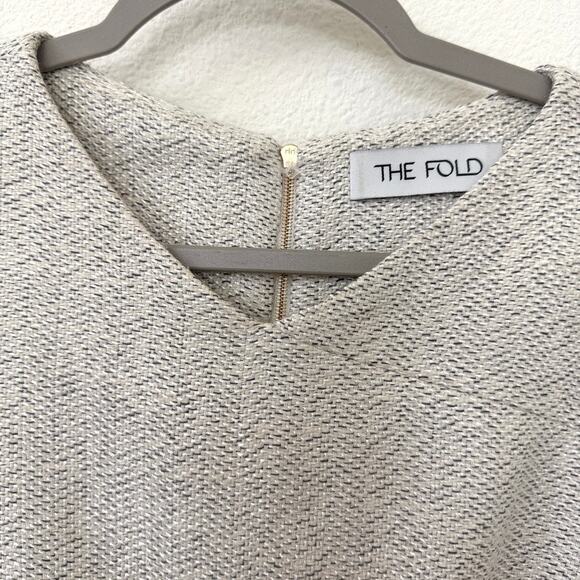 THE FOLD Eaton Tweed Dress Gray Wool Blend Midi Peplum US 2 Kate Middleton EUC - Picture 3 of 12